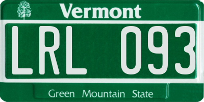 VT license plate LRL093