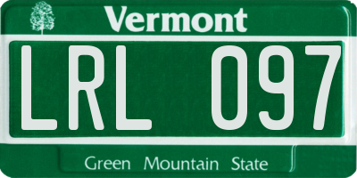 VT license plate LRL097