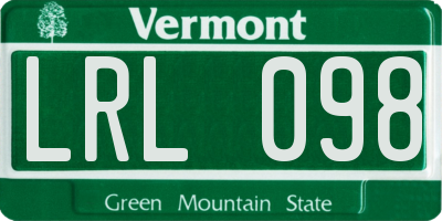 VT license plate LRL098