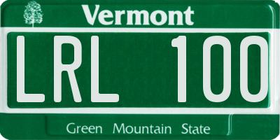VT license plate LRL100