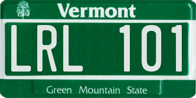VT license plate LRL101
