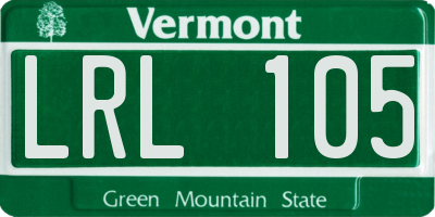 VT license plate LRL105