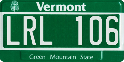 VT license plate LRL106