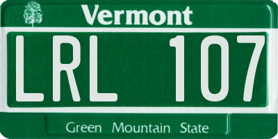 VT license plate LRL107