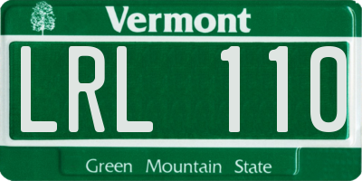 VT license plate LRL110