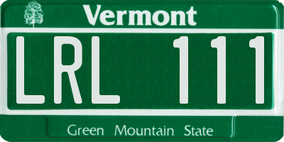 VT license plate LRL111