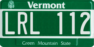 VT license plate LRL112