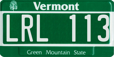 VT license plate LRL113