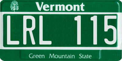 VT license plate LRL115