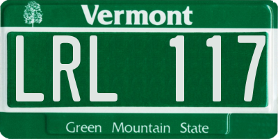 VT license plate LRL117