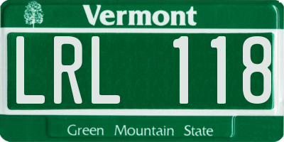 VT license plate LRL118