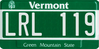 VT license plate LRL119