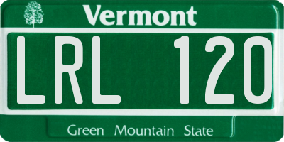 VT license plate LRL120