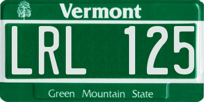 VT license plate LRL125
