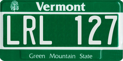 VT license plate LRL127