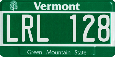 VT license plate LRL128