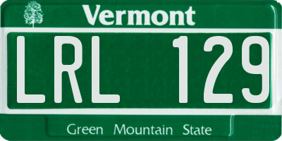 VT license plate LRL129