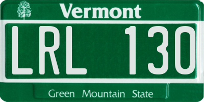 VT license plate LRL130