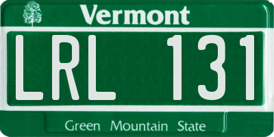 VT license plate LRL131