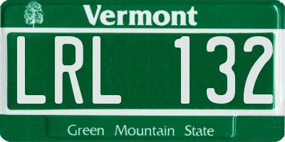 VT license plate LRL132