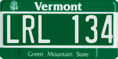 VT license plate LRL134