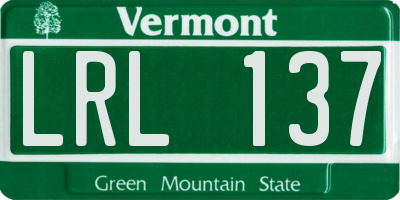 VT license plate LRL137