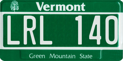 VT license plate LRL140