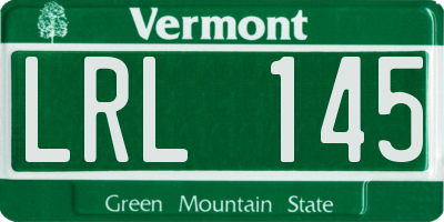 VT license plate LRL145