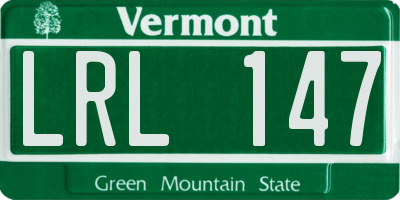 VT license plate LRL147