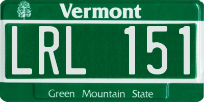VT license plate LRL151
