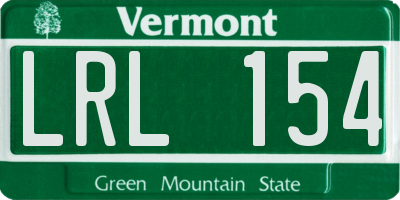 VT license plate LRL154