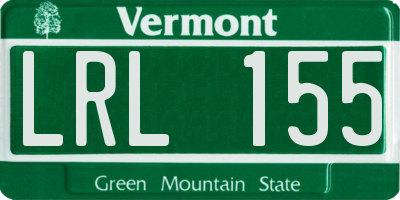 VT license plate LRL155