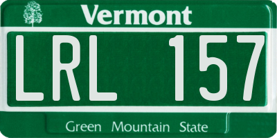 VT license plate LRL157