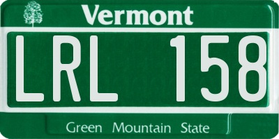 VT license plate LRL158