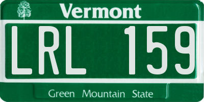 VT license plate LRL159