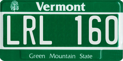 VT license plate LRL160