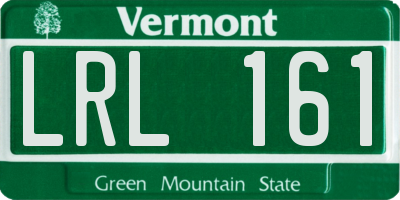 VT license plate LRL161