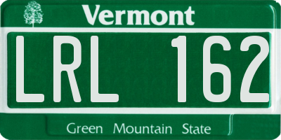 VT license plate LRL162