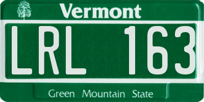 VT license plate LRL163
