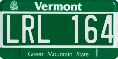 VT license plate LRL164