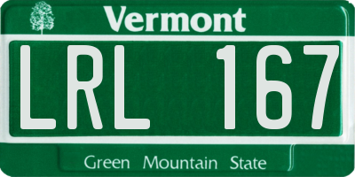 VT license plate LRL167