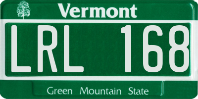 VT license plate LRL168
