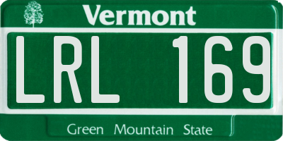 VT license plate LRL169
