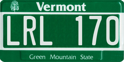 VT license plate LRL170