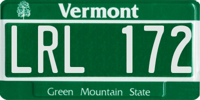 VT license plate LRL172