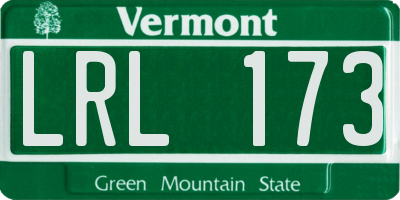 VT license plate LRL173