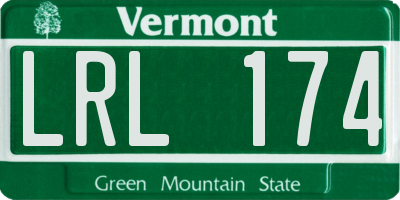 VT license plate LRL174