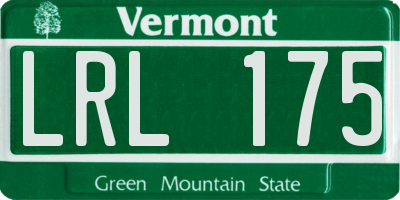 VT license plate LRL175