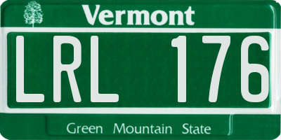 VT license plate LRL176