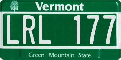 VT license plate LRL177